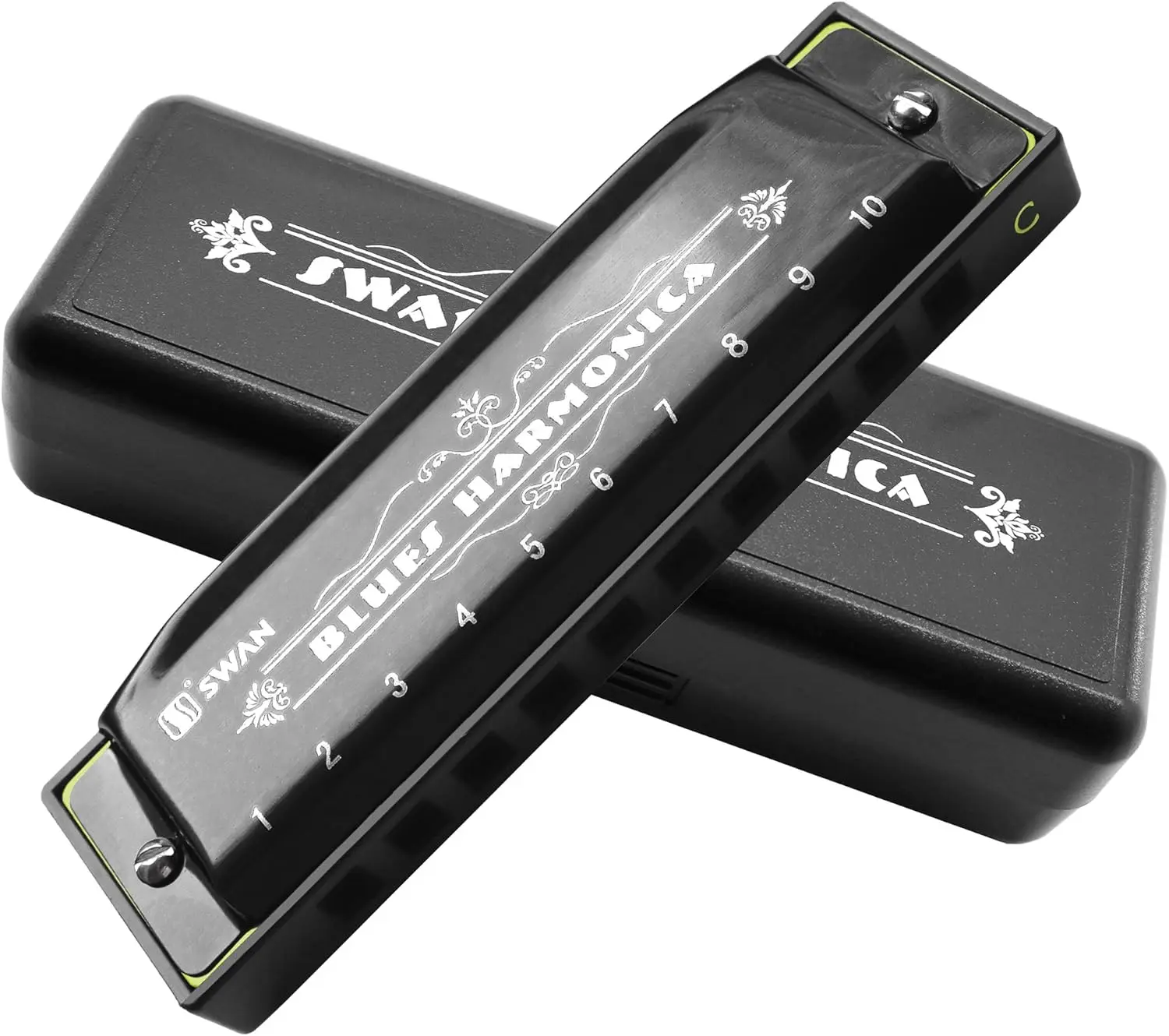 Blues Harmonica Mouthorgan 10 Holes Armonica Diatonic Harp Key of C Mouth Organ Metal Woodwind Music Instrument