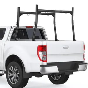 【GARVEE】Extendable Steel Truck Ladder Racks with 800 lbs Capacity, Adjustable Universal Fit 46-71 Inch, Heavy-Duty Non-Drilling J-Bolt Clamps for Pick-up Truck Bed
