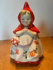 Vintage Red Riding Hood Cookie Jar Classic by Blocked from the 1990s, preserved in its original box and packaging