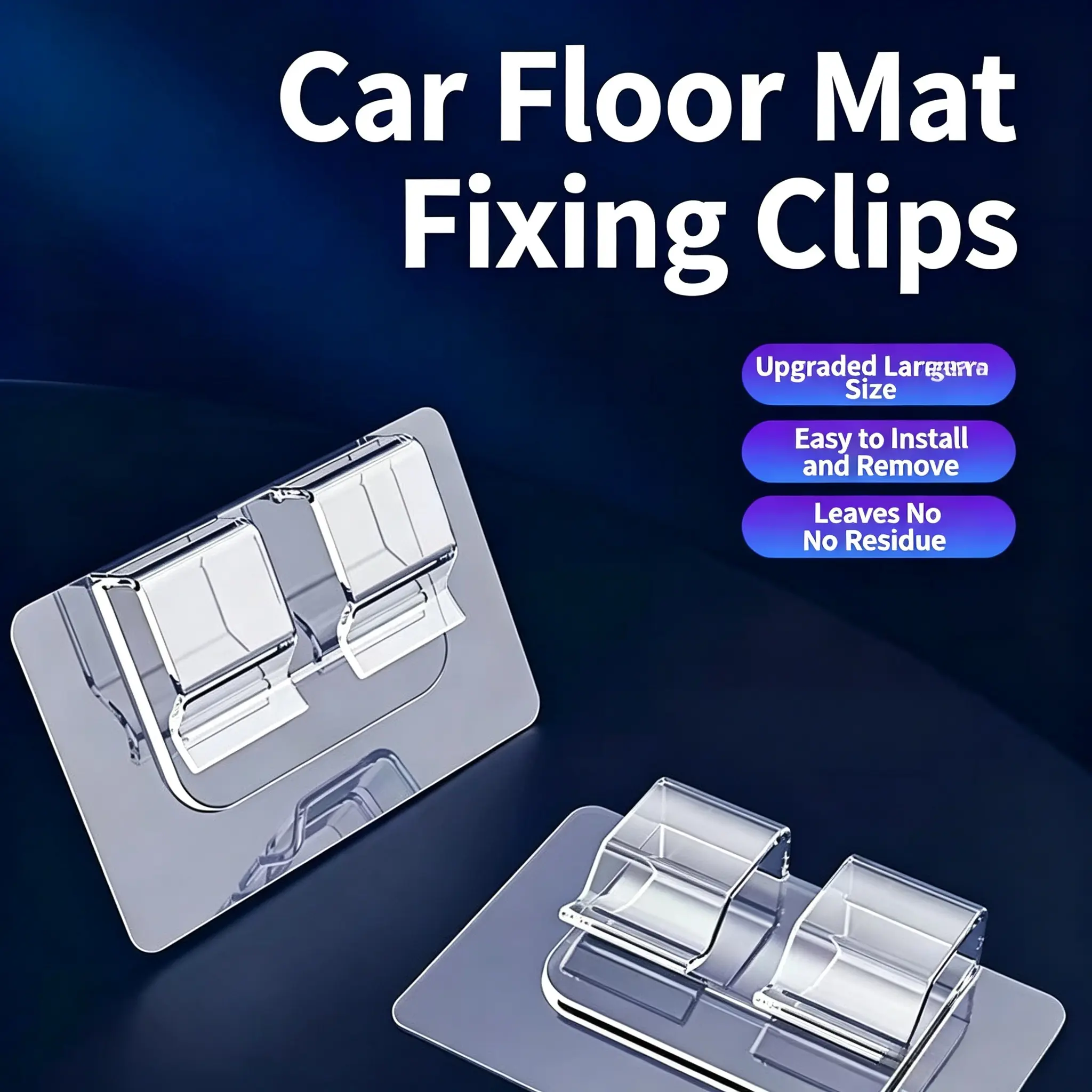 30 Pack Adhesive Cable Clips No Drilling Transparent Wire Management Extension Cord Holder Floor Mat Fixing Hooks for Car Home Desk Office Organization (Clear)