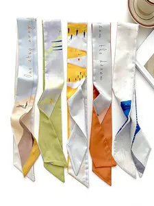 5 Pcs / 1 Set Elegant French Style Polyester Scarf Set, 5 Pieces, Vintage Hairband, Woven Ribbon, Multifunctional Scarf, Bag Accessories, Women and Girls