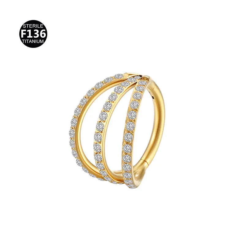 Three rows of diamond gold