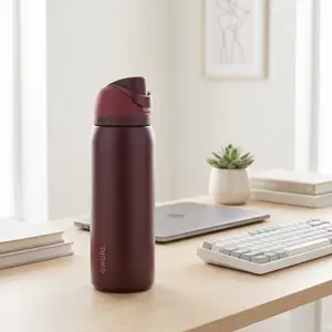 Owala FreeSip 32oz Stainless Steel Water Bottle – Black Cherry Edition, Leakproof Insulated Tumbler with Straw, Viral Dark Cherry Aesthetic Hydration Bottle for Gym, Travel & Everyday Use