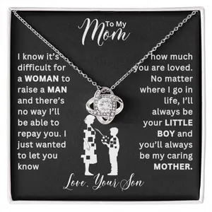 Gifts for Mom From Son, To My Mom From Little Boy Necklace. Anniversary, Mother's Day, Birthday, Christmas Gifts for Mom With Meaningful Messages