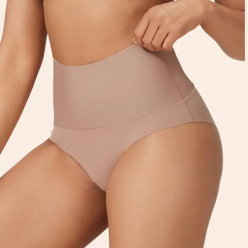 Curvamor Stay-In-Place High-Waisted Sculpting Panty – Soft Fabric Ruched Design for Compression & Anti-Slip Grip Technology