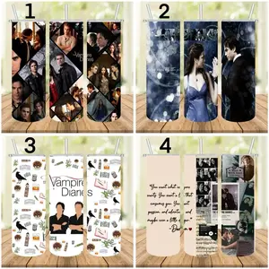 Vampire Diaries 20oz Stainless Steel Skinny Tumbler - Full Print, BPA Free, Double-Wall Insulation, UV Printing, 591ml Water Bottle Bottled