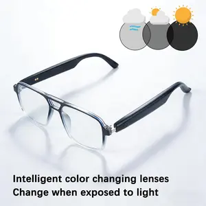 PENGTENG Smart Bluetooth Glasses, With Auto Dimming Polarized Lenses, With Speakers And Microphone, Blue Light Blocking, Voice Call, HIFI Music, Suitable For Business Office, Travel, Sports, Popular Digital Device, Festival Gift