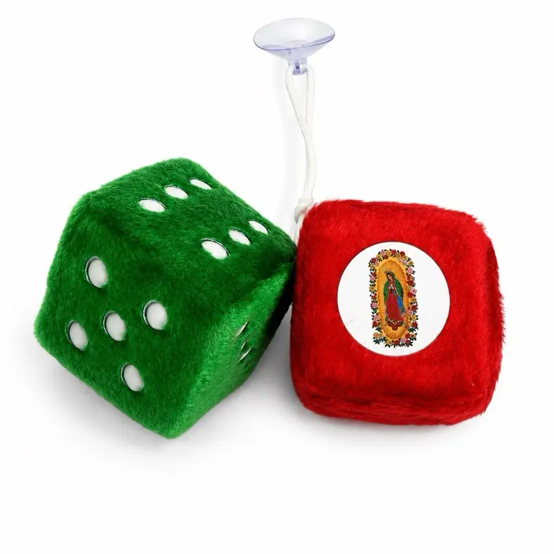Virgen de Guadalupe Plush Dice Set/ Mexico Style Plush Hanging Dice