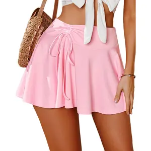 Mini Skirt for Women Pleated Drawstring High Waist Skater Skirt Sexy Lingerie Skirts S-XXL Womenswear Bottom Underwear Lady Comfort Palda
