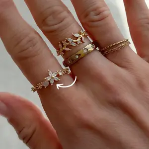 EVRY JEWELS Gold or Silver Plated Women's Hypoallergenic Princess Spark Ring