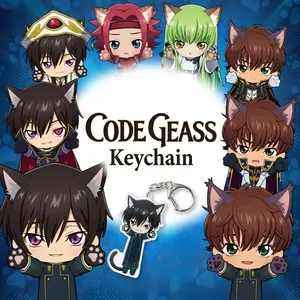 CODE GEASS Keychain - Cat Ear Acrylic Key Ring Lelouch Pendant Suzaku Kururugi Party Gift Kallen Stadtfeld - Kawaii, Cute, Durable, And Perfect For Bags, Keys, Or Gifts. Great For Daily Use Or As Thoughtful Little Gifts For Your Friends And Yourself.