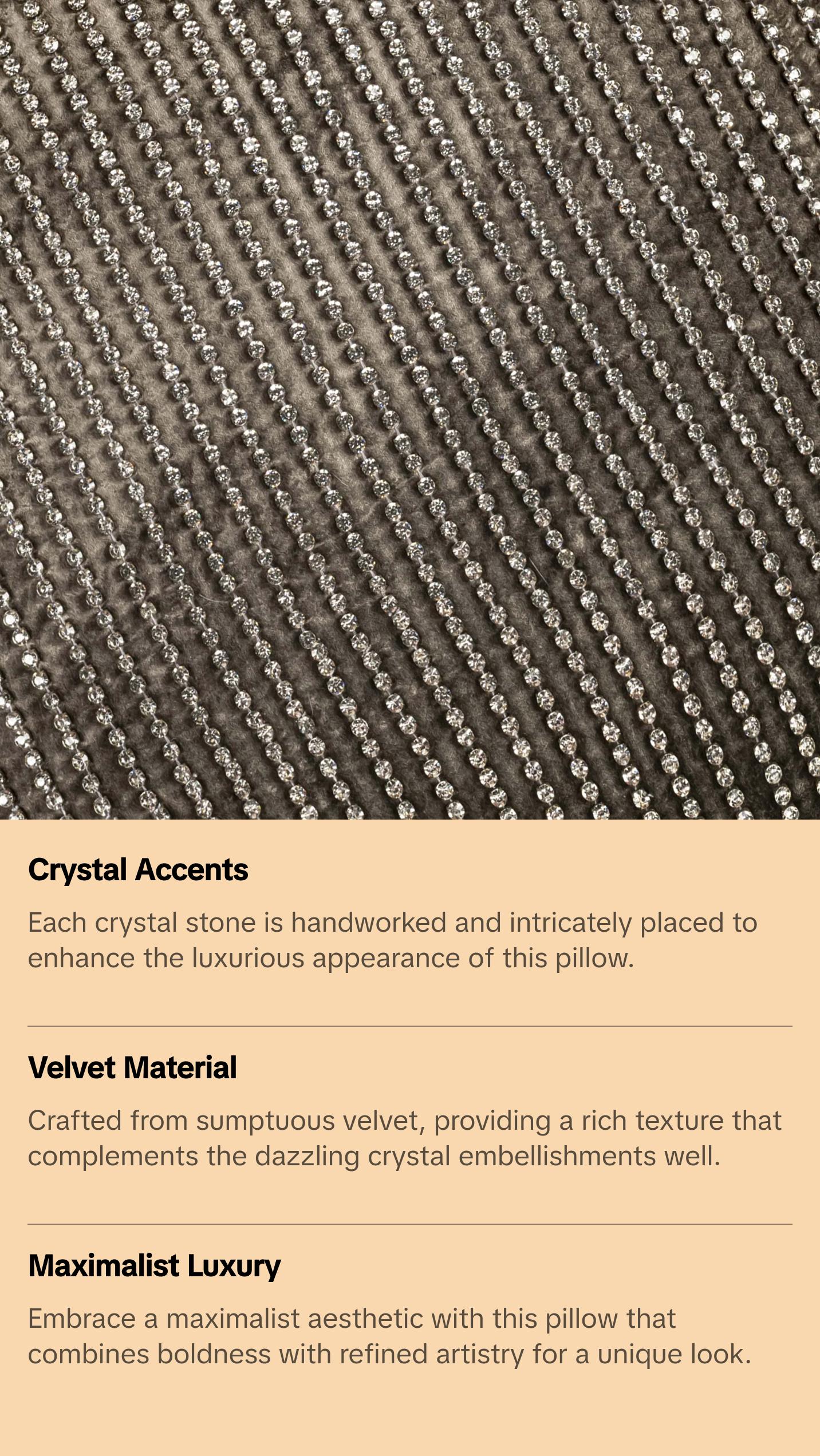 Sam + Misti Adriana Bedazzled Crystal Silver Pillow