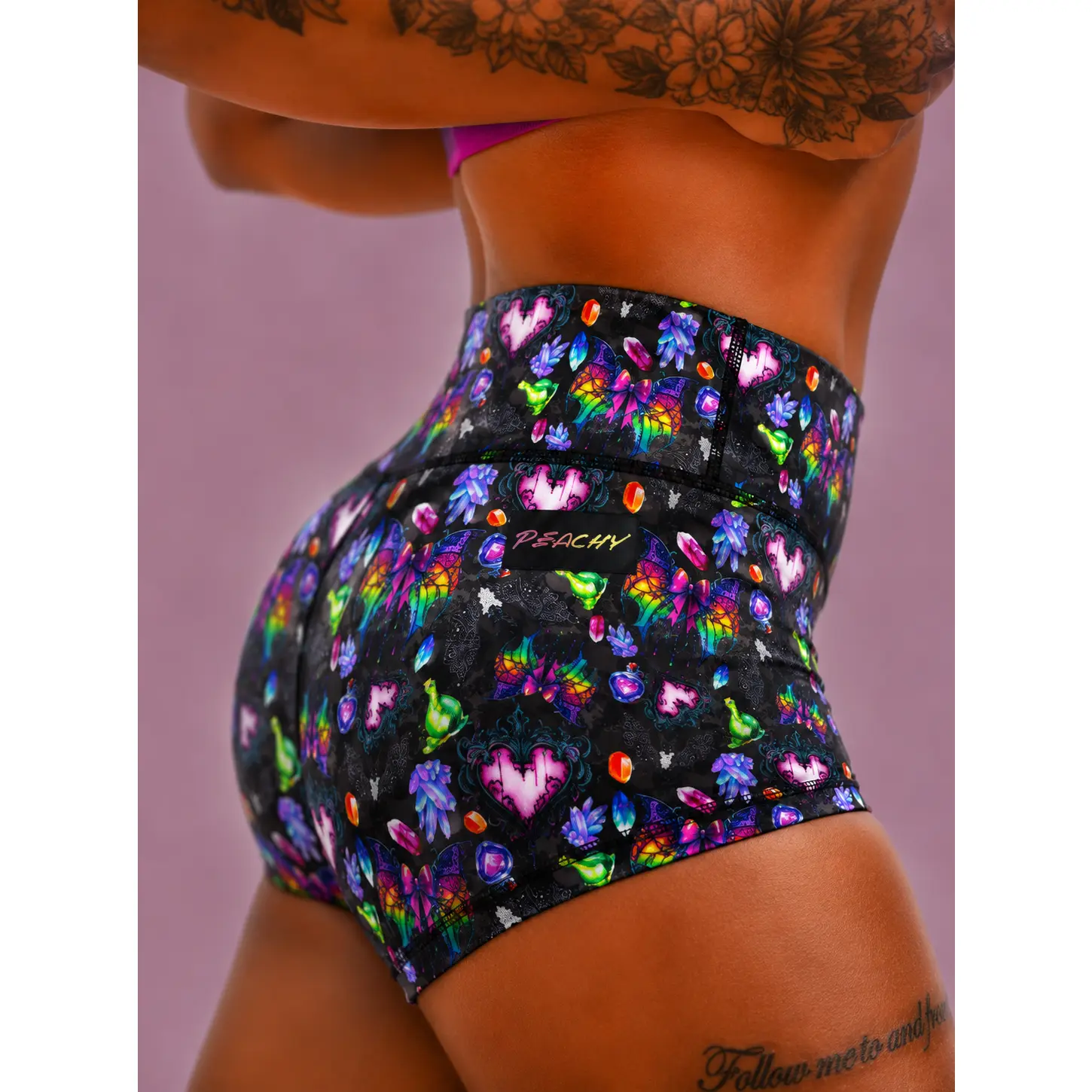 Bats & Bows Squat-Proof Gym Shorts - Unicorn Collection