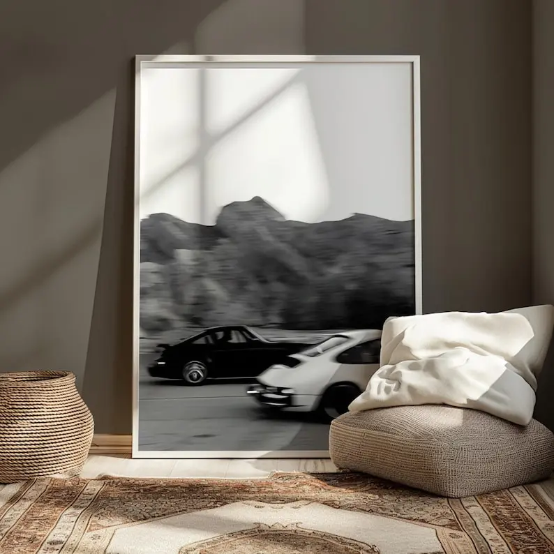 Racing Porsche l Art Print, Vintage Car Poster, Hypebeast Wall Decor, Automotive Wall Art, Porsche