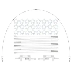 12FT White Table Balloon Arch Stand Frame for Wedding Birthday and Graduation Decor