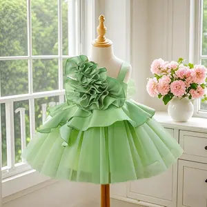 3031 Baby girl birthday party princess dress cute and comfortable for little girl girl green dress suitable for birthday gift birthday party