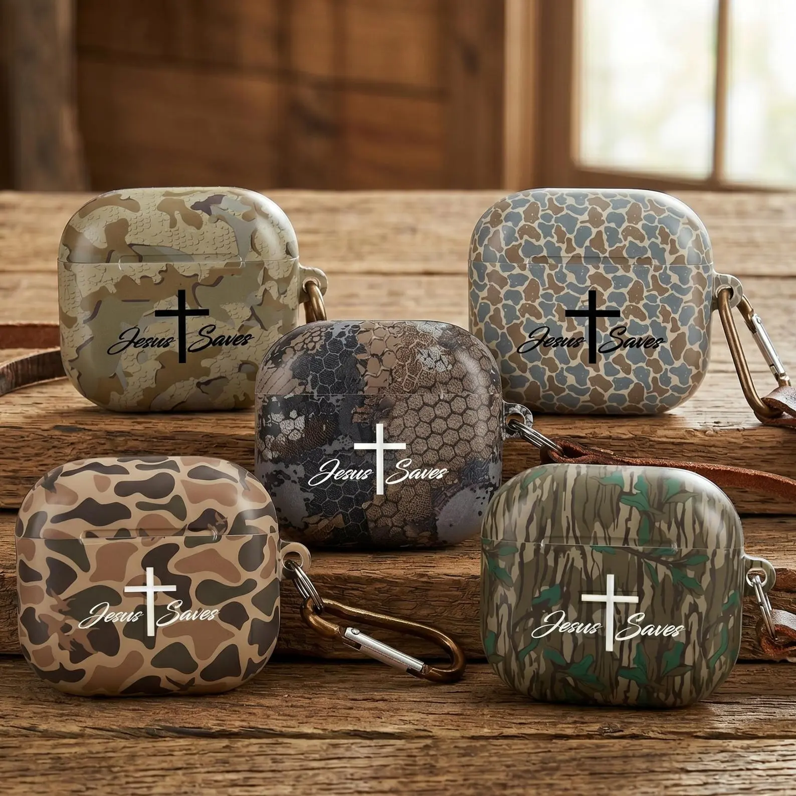 Jesus Saves Camo AirPods Pro Case, Christian Cross Earbuds Cover,Hunting Camouflage AirPods Case,Faith Gift For Airpods Gen 1 2 3 4 & Pro 1, 2, 3 Aestheti1c AirPods Case Cover Protective 2026