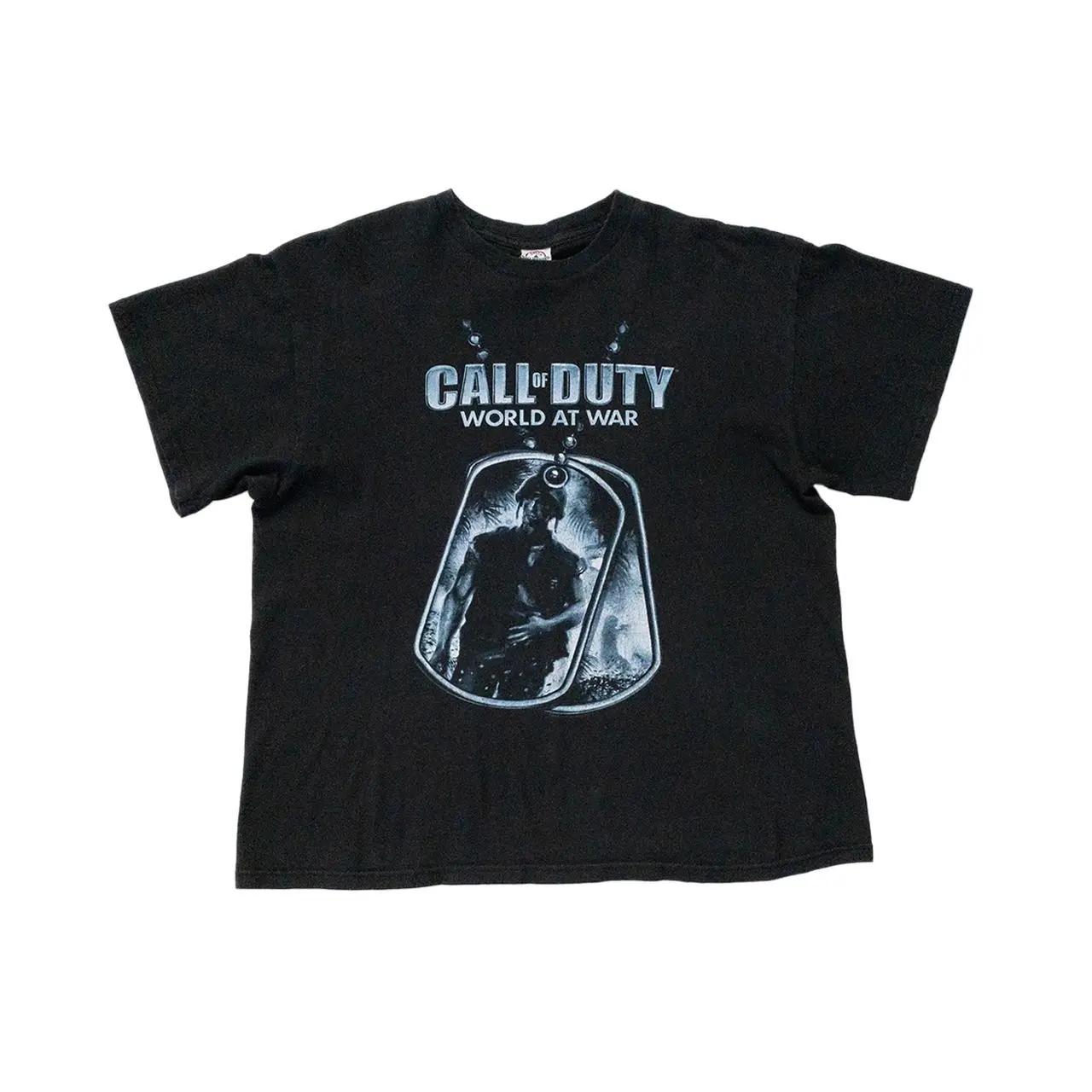 Call Of Duty World At War T-Shirt, Vintage COD Gaming Graphic Tee, Black Cotton Soldier Dog Tag Shirt, War Game Fan Tee, Unisex