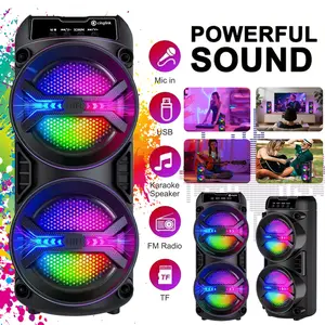 Outdoor Portable Wireless Bluetooth Speaker with Multi-Color Lights, Supporting TF Card/AUX/USB Playback Modes, Suitable for Outdoor Activities, and an Excellent Back-to-School Gift
