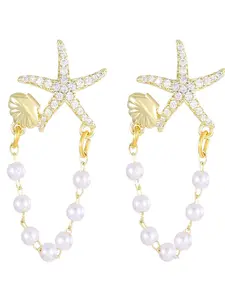 Beach Vacation Outfit Jewelry for Women, Seashell Starfish Pearl Drop Shell Earrings Summer 2026