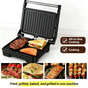 Double-Sided Electric Grill: Non-Stick, Rapid Heating, Foldable & Anti-Scald | Indoor Steak/Grill Pan