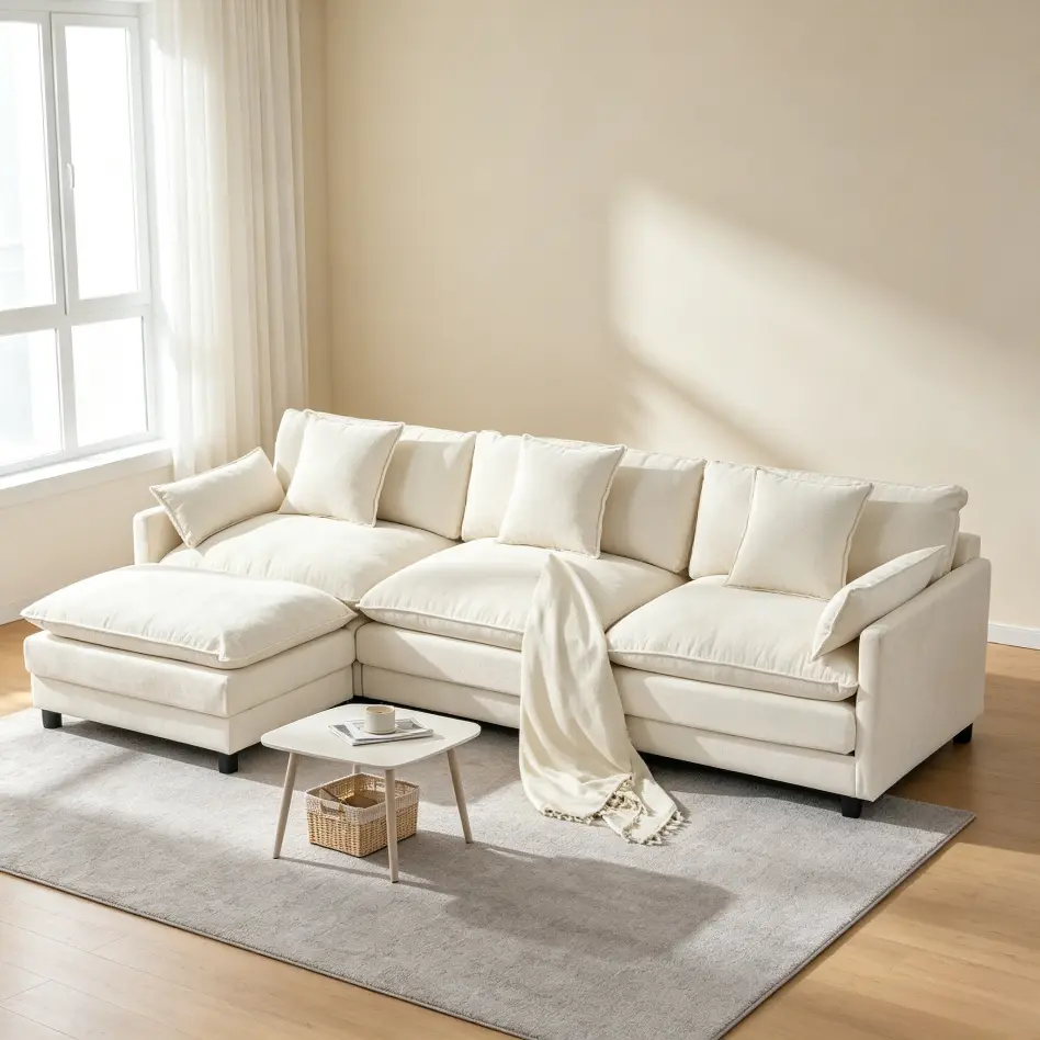 GAVREEN 108" L‑Shaped Modular Sectional Cloud Couch, Contemporary Deep Seat Sectional Sofa Couch with Chaise Lounge, Soft Chenille Modular Furniture, Oversized Plush Cushion Couch with Chaise Lounge, Easy‑to‑Assemble Living Room Furniture