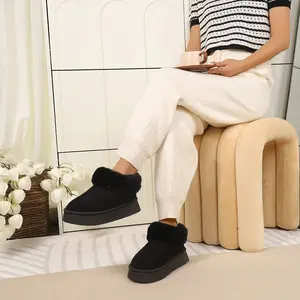 Women's Memory Foam BOOTIE Slippers with Fluffy Faux Fur Collar Indoor Non-Slip Rubber Sole Cozy Choice for Comfort and Style