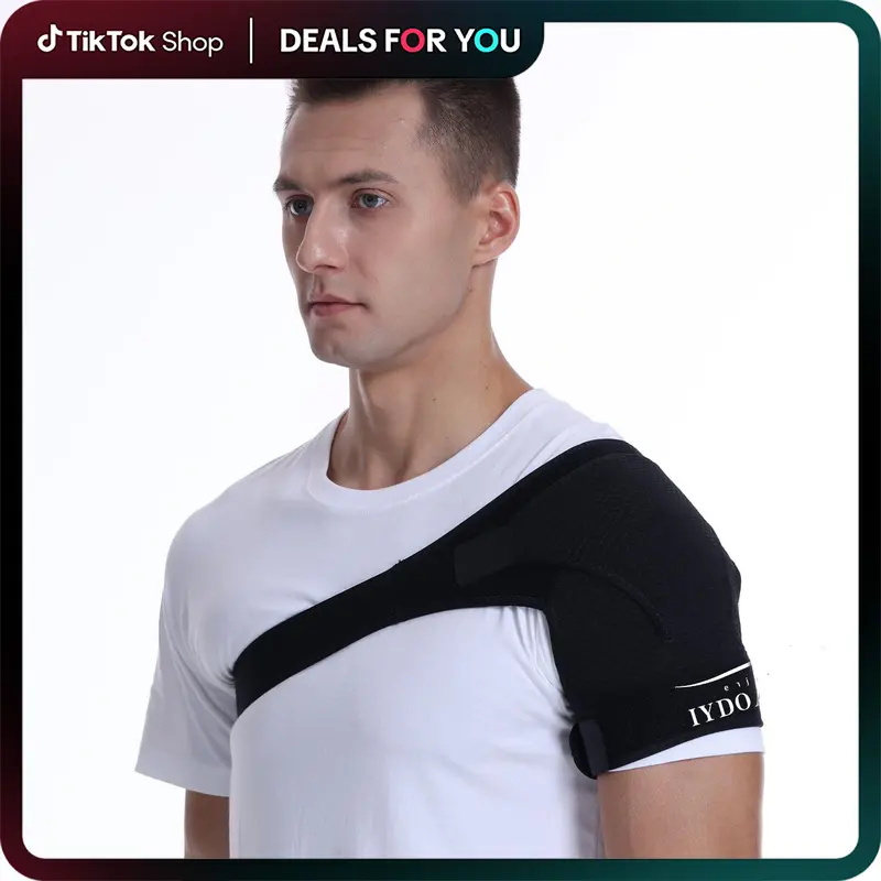 IYDoaMea 1pc Adjustable Wearable Shoulder Brace for Adults - Abrasion Resistant, Athletic Torn Rotator Cuff Support, One Size, Fatigue Relief, Compression, Stability & Recovery for Physical Activities Healthcare Tool