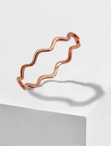SONIA HOU Noodle Wavy 18K Rose Gold Over Sterling Silver Stackable Ring | S925 Minimalist Trendy | Cute Classic Simple Stackable | Birthday Gift