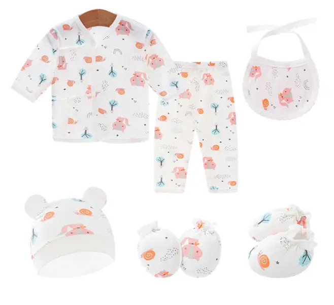 【Not Included Doll】BABESIDE Reborn Doll Clothes 6PC Set for 17-22 Inch Reborn Baby Dolls Cute Pink Fox Outfit with Hat Bib Mittens Booties