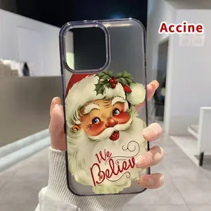 Magnetic Phone Case for iPhone 15 16 14 Pro Max 13 12 11 XR XS Plus E Santa's Belief Spirit Pattern Shockproof Soft Silicone Transparent Protective Cover Supports Wireless Charging