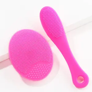 Silicone Facial Cleansing Brush Set, 2 Counts Comfort Facial Scrubber Set, Professional Skincare Tools for Home and Travel