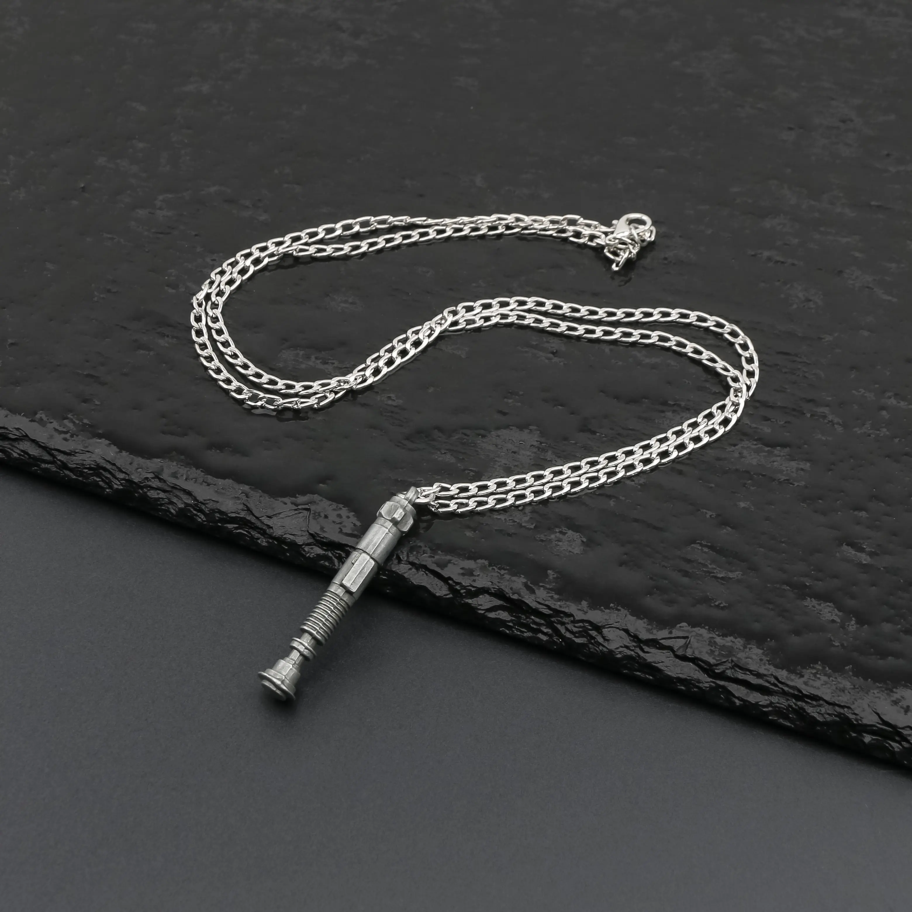 Buy 1 Get 1 FREE LSW Mini Lightsaber Necklace SW Jewelry Jedi Pendant Zinc Alloy Inspired Gift Cosplay Pendant