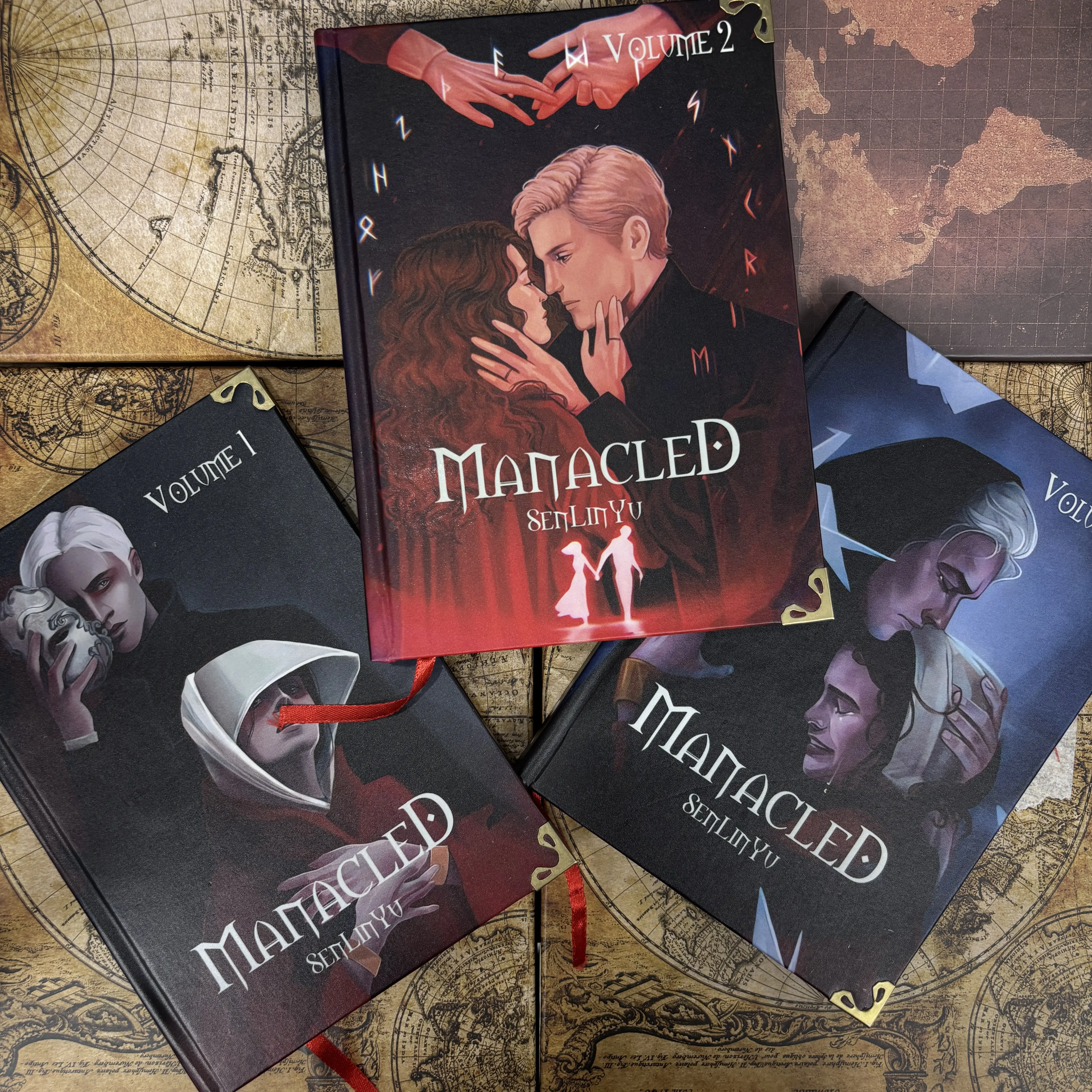 Manacled 3 Volume Book Set by SenLinYu – Volumes 1, 2 & 3, Dark Fantasy Illustrated Book Collection, Gift for Readers
