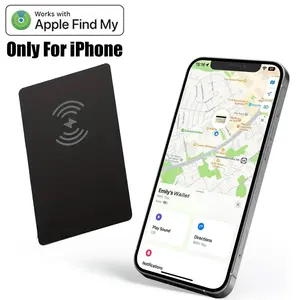 Wallet Tracker Card for Apple Find My (iOS Only), IP68 Waterproof Thin Wallet-Finder, Wireless Rechargeable Item Locator Smart Tracking Tag for Wallet, Luggage Tags, ID Card and More