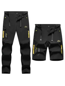 Viral 2 in 1 Detachable Hiking Pants for Men! Quick Dry Waterproof Outdoor Trousers with Removable Legs, Breathable Stretchy Fabric, Multi-Pocket Tactical Design, Adjustable Waist for Hiking Camping Fishing Travel, Lightweight Casual Athletic Pants