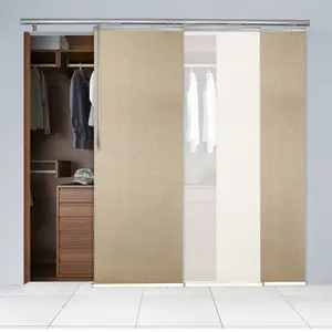 3-Panel Single Rail Panel Track Blind Extendable 36"-66"W x 91.4"H, Panel width 23.5", Winter, Marisol