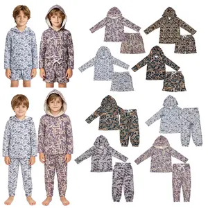 Kids clothing toddler boy outfit  camo boy winter pants set camouflage clothes toddler hoodies set