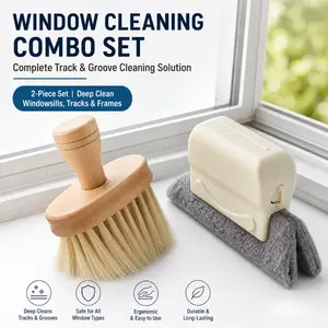 Two-In-One Window Track Cleaning Tool Set, Deep Groove Gap Cleaner, Reusable Kitchen and Home Cleaning Tools, Easy Removal of Window Dirt