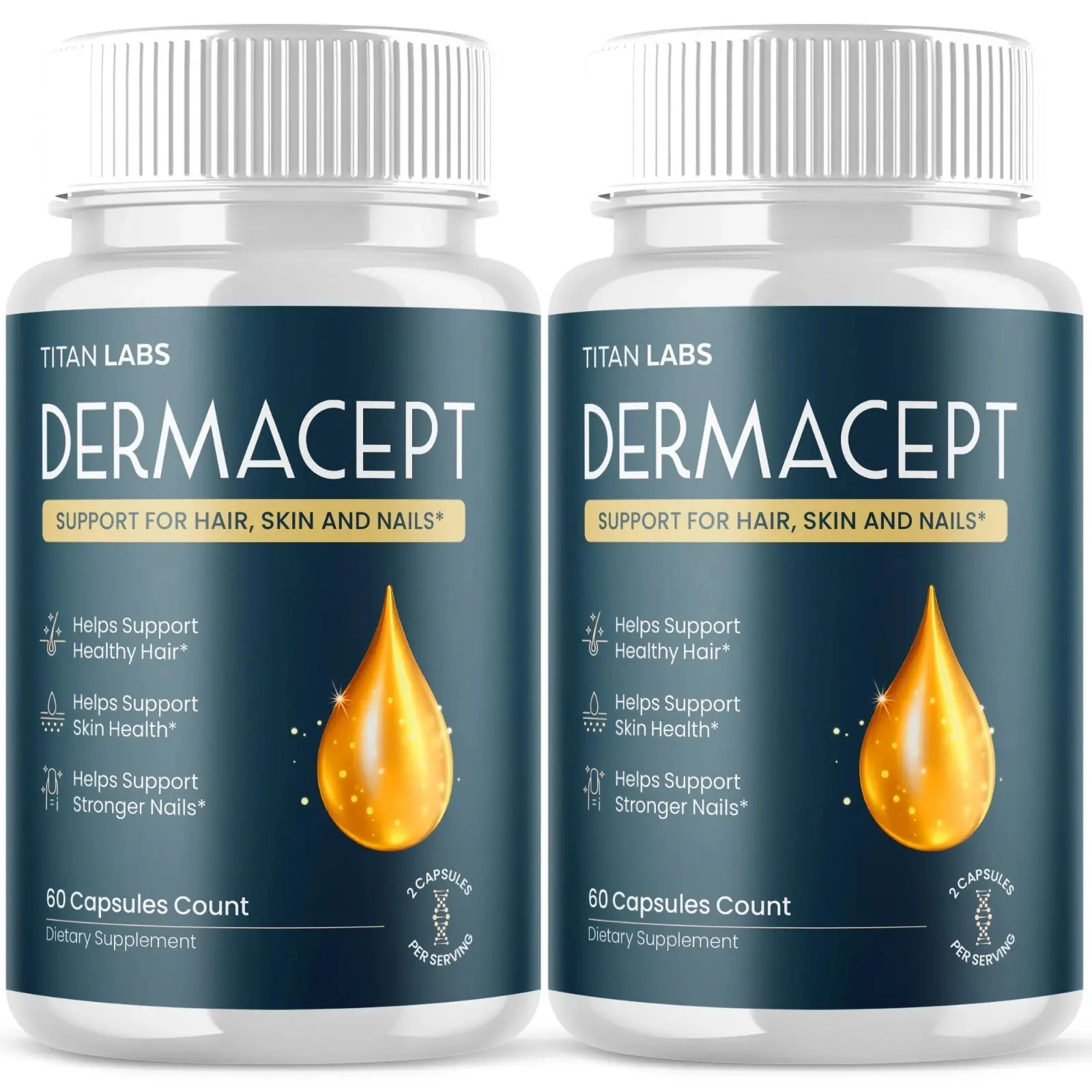 (2 Pack) Dermacept Advanced Healthy Skin Support Supplement Derma Cept 120 Caps