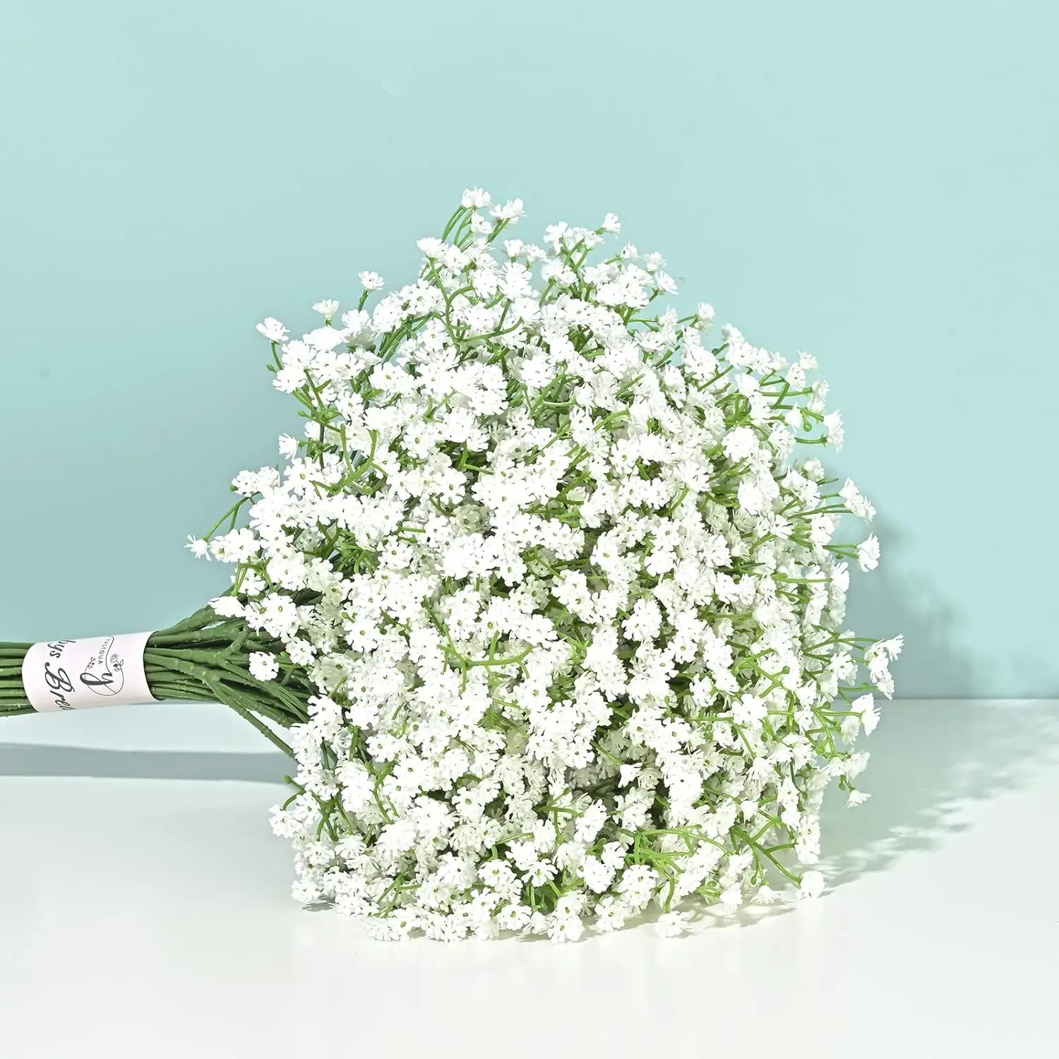 DEEMEI Spring Artificial Bouquets Gypsophila White Faux Initial with Baby's Breath Plastic Flowers for Wedding Stuff Floral House Decoration