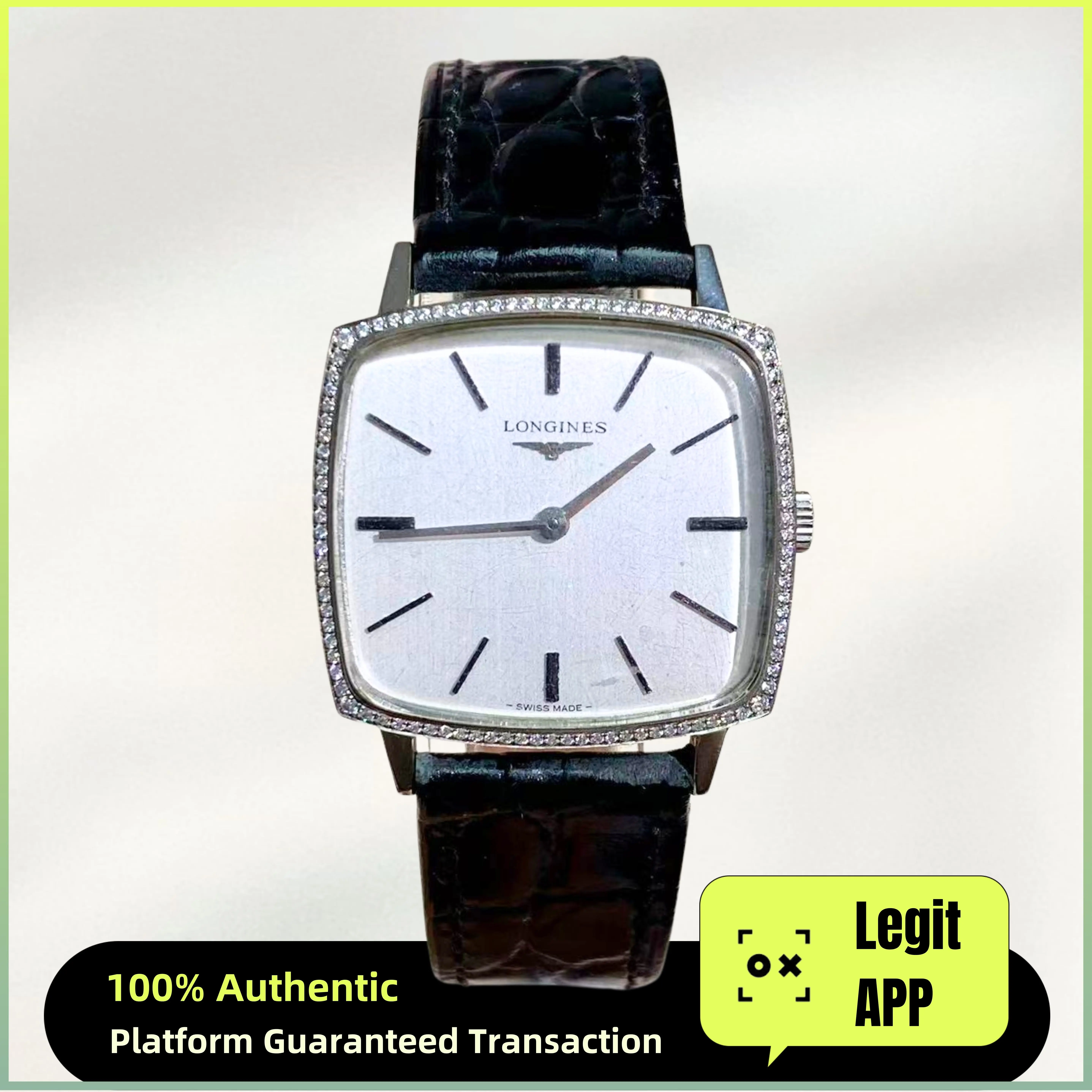 Longines Vintage Manual Wind Steel 30mm Silver Dial Diamond 11903917