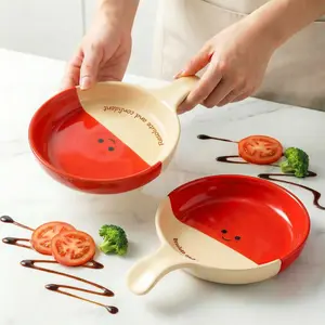 Creative Table Tennis Paddle Shape Ceramic Plates, Thickened Durable High-Temperature Resistant Multi-Functional Diningware, Cute Home Decor