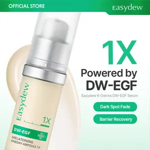 Easydew DW-EGF Melatoning Ampoule 1X - Official Product Hydrating Skin Serum with Niacinamide and Glutathione for Uneven Skin & Visible Spots - Fast Absorbing Day and Night Ampoule Korean Skin Care (Bottle 1.01 fl oz, EGF 1X)