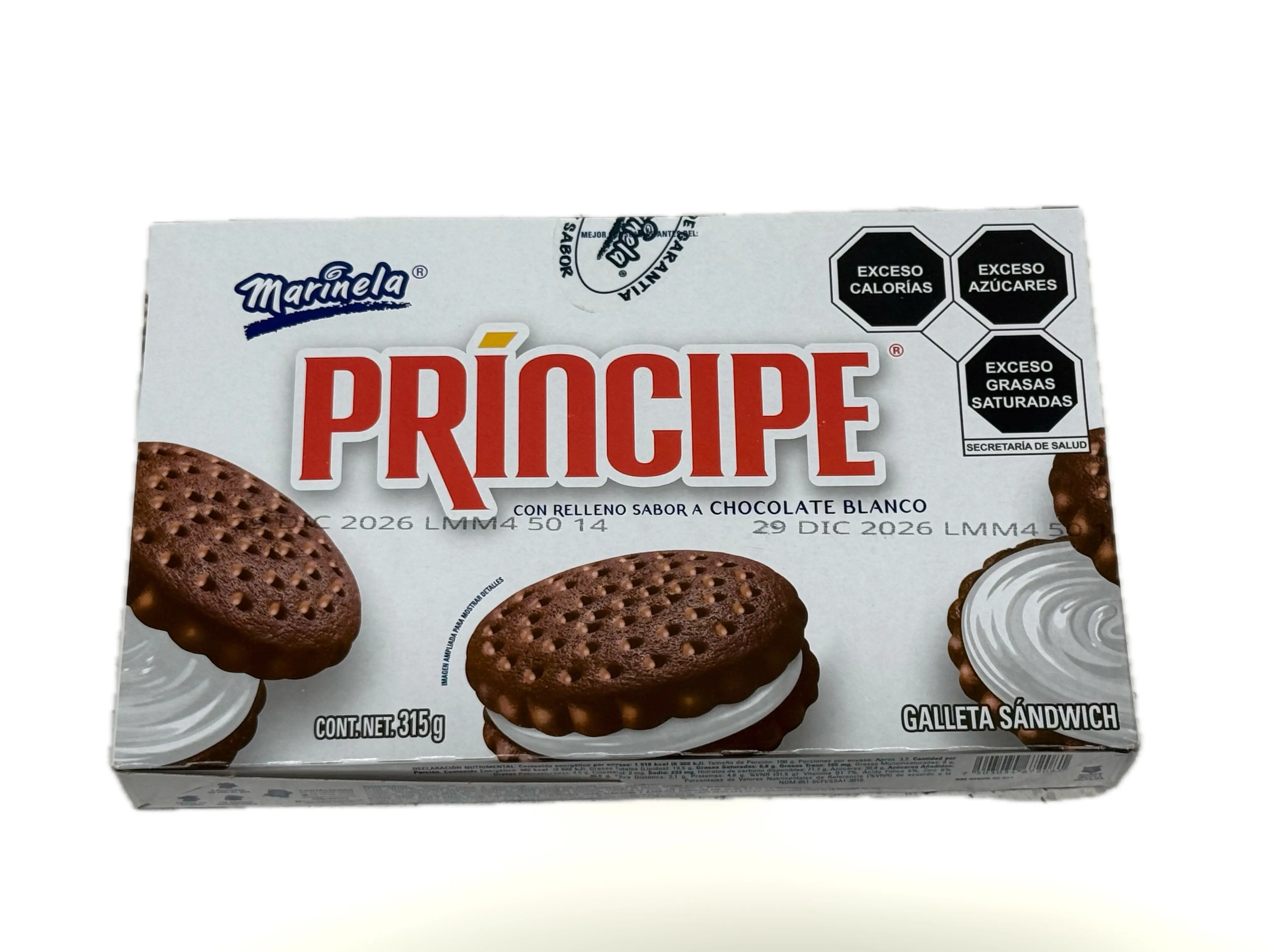 Marinela Principe White Chocolate Cream Filled Chocolate Sandwich Cookies 315g