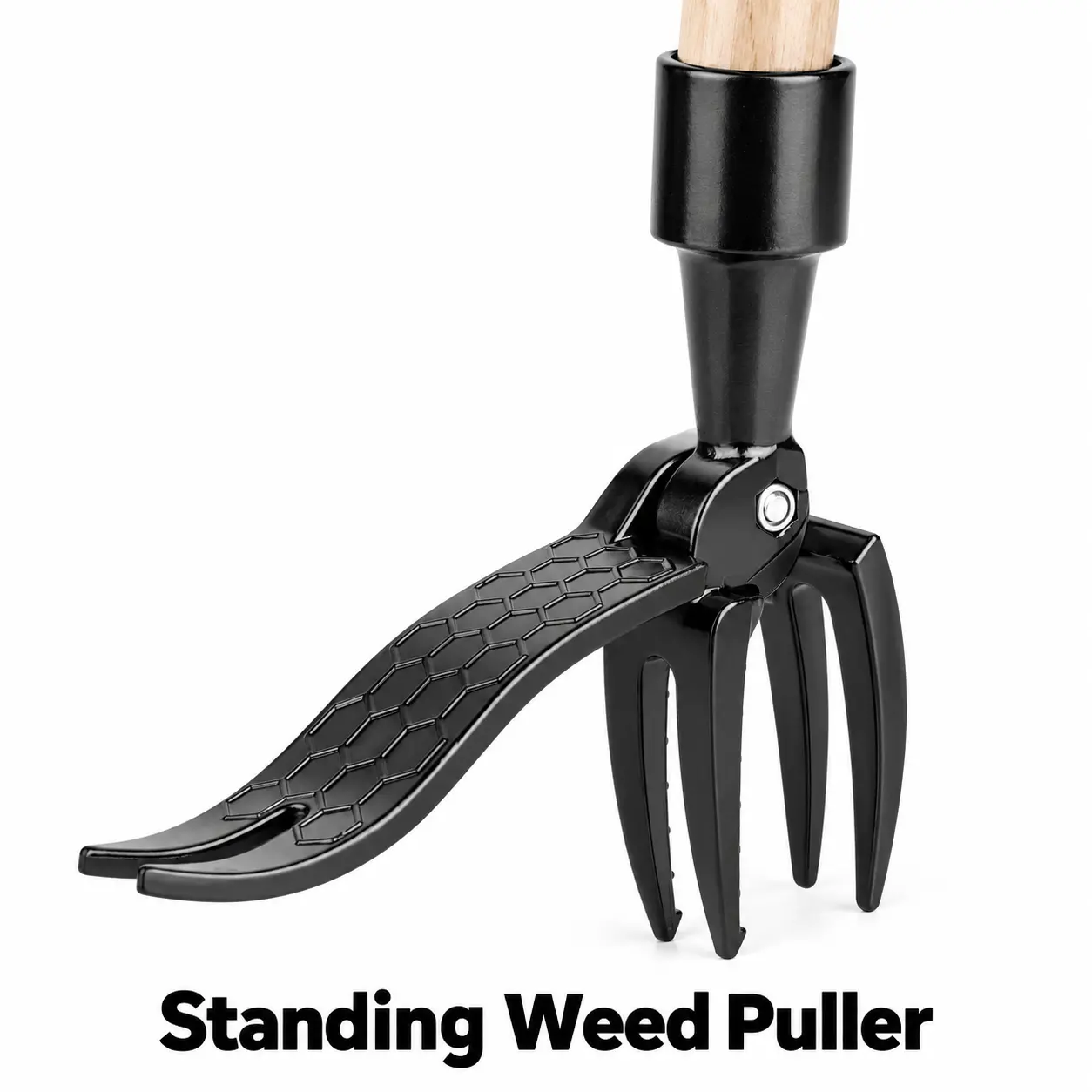 Standing Weed Puller Tool with Foot Pedal, Manual Garden Weeder Attachment for Lawn, Yard, Garden Beds, Dandelions and Deep Root Weed Removal