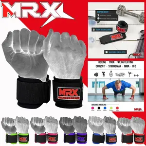 MRX Weight Lifting Wrist Straps Lifting Wrap Gym Bodybuilding Workout Adjustable Brace for Pain Relief
