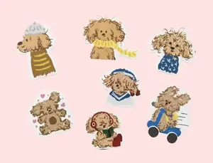 Hand Painted Poodle Wooden PopSocket Phone Grip 2.5" Strong Adhesive