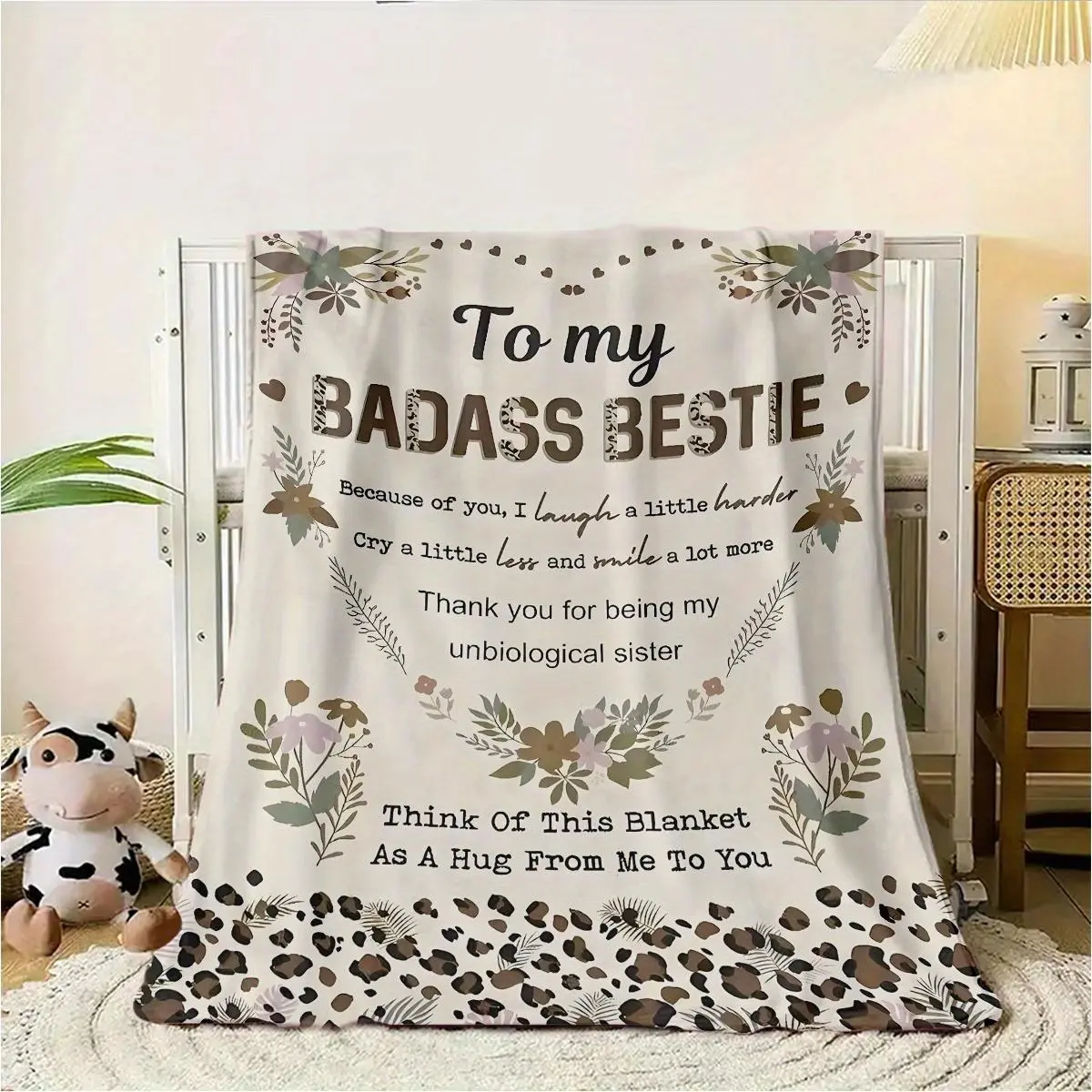 Flannel Best Friend Blanket, Sister, Gift, Suitable for Sofa, Bed, Travel, Outdoor, Comfortable, Office, Flannel Blanket, Nap Mat special