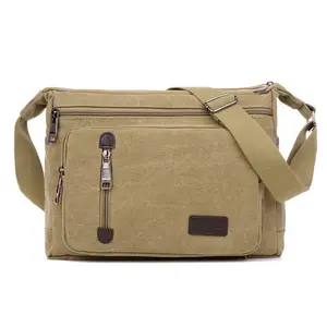 Canvas Cross Body Bag Messenger Shoulder Book Bags School Satchel Vintage Handbags Casual Medium Bag